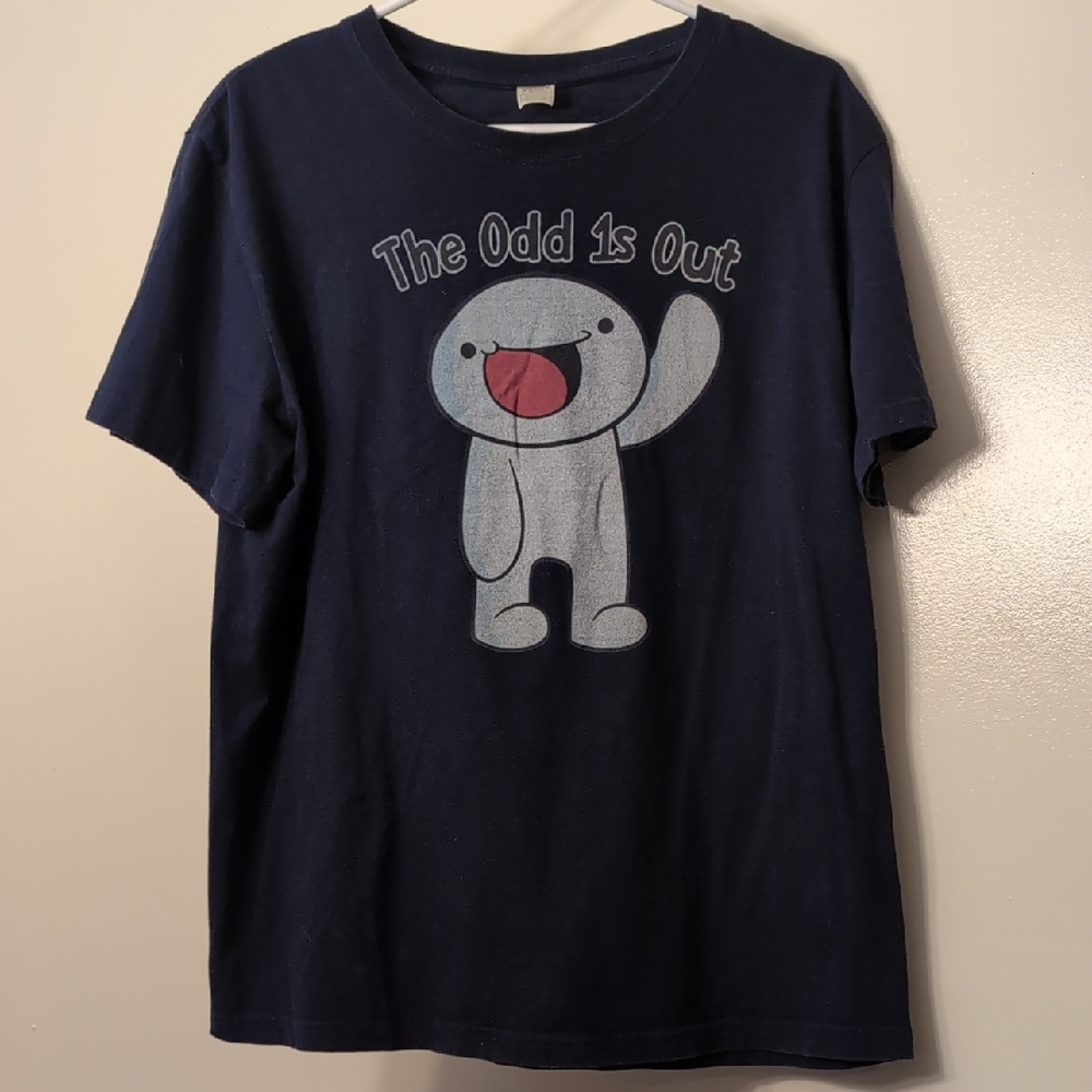 Navy Blue Kids Shirt with Cartoon Print The Odd 1s Out Size Large